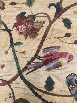 Lot 2136 - Two Pairs of Early 20th Century Crewelwork...