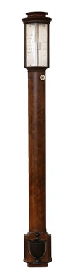 Lot 250 - A Mahogany Bow Fronted Stick Barometer, signed...