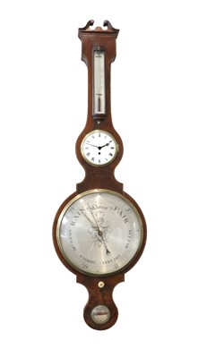 Lot 253 - A Mahogany 12-Inch Dial Wheel Barometer with...