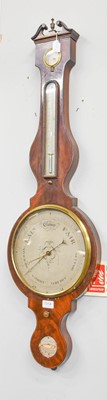 Lot 1314 - A Mahogany 10-Inch Dial Wheel Barometer,...