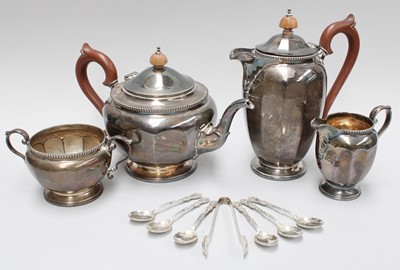 Lot 6 - A Four-Piece George V Silver Tea Service, by...
