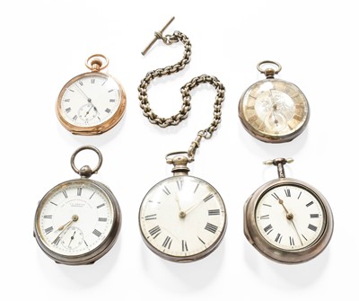 Lot 190 - A Silver Verge Pair Cased Pocket Watch, signed...