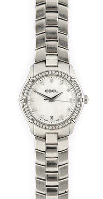 Lot 2288 - Ebel: A Lady's Stainless Steel Calendar Centre...