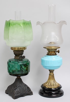 Lot 394 - Four Various Oil Lamps, comprising a brass oil...