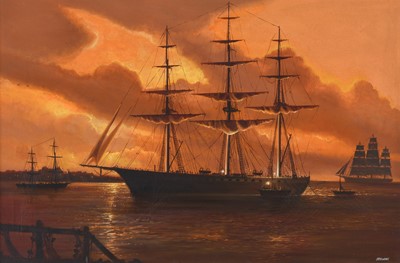 Lot 1069 - J*Stewart (20th Century) Masted Ships at...