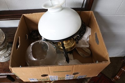 Lot 393 - Five Oil Lamps, comprising a Wanzer Patent oil...
