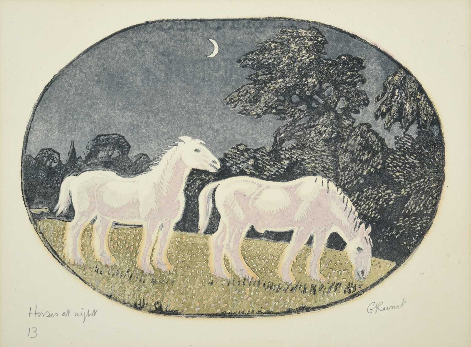 Lot 99 - Gwen Raverat (1885-1957) "Horses at Night"...