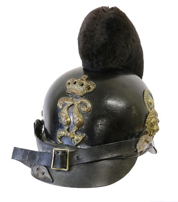 Lot 144 - A Bavarian Dragoon Officer's Black Leather...