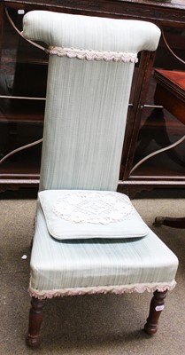 Lot 1295 - A Low Seated Prayer Chair (turquoise striped)