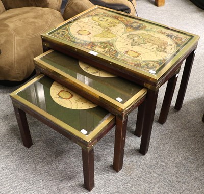 Lot 1132 - A Nest of Brass Mounted Tables, each with...