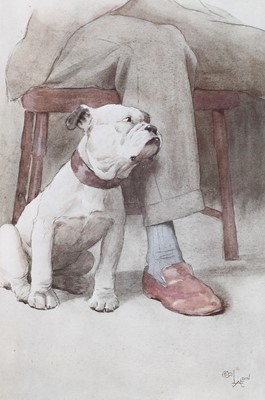 Lot 1083 - After Cecil Aldin A study of a bulldog with a...