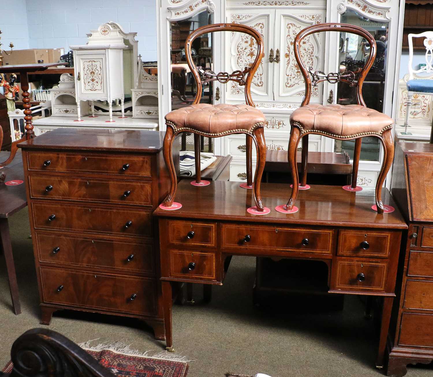 Lot 1322 - An Inlaid Mahogany Dressing Table, 140cm by...