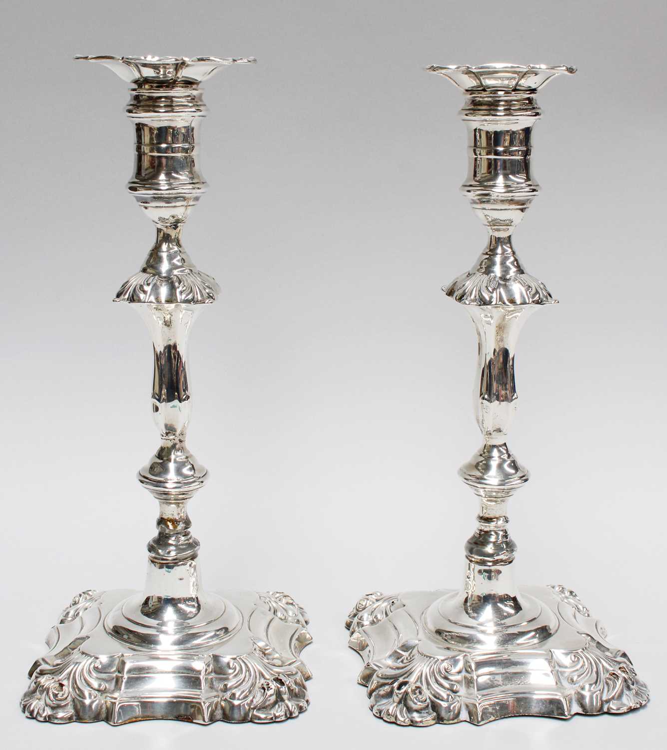 Lot 1 - A Pair of Edward VII Silver Candlesticks, by...