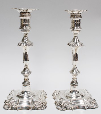 Lot 1 - A Pair of Edward VII Silver Candlesticks, by...