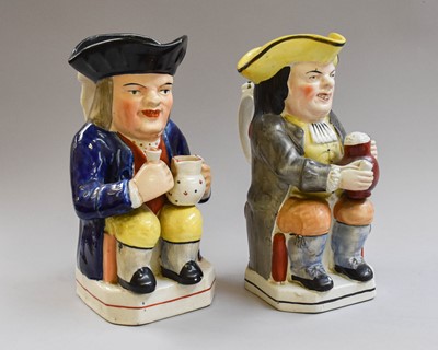 Lot 310 - A 19th Century Toby Jug of Woodtype, painted...