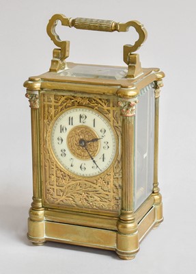 Lot 311 - Brass Striking Carriage Clock, circa 1890,...