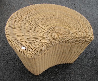 Lot 1122 - A Pair of Wicker Effect Side Tables/Stools,...