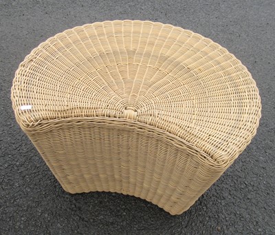 Lot 1122 - A Pair of Wicker Effect Side Tables/Stools,...