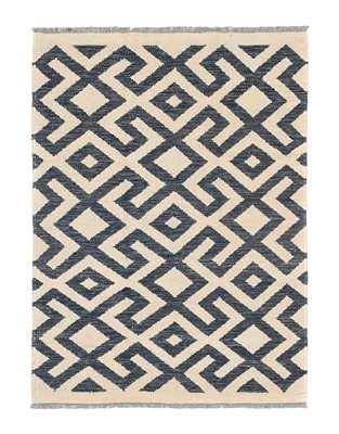 Lot 613 - Contemporary Kilim The ivory lattice field of...