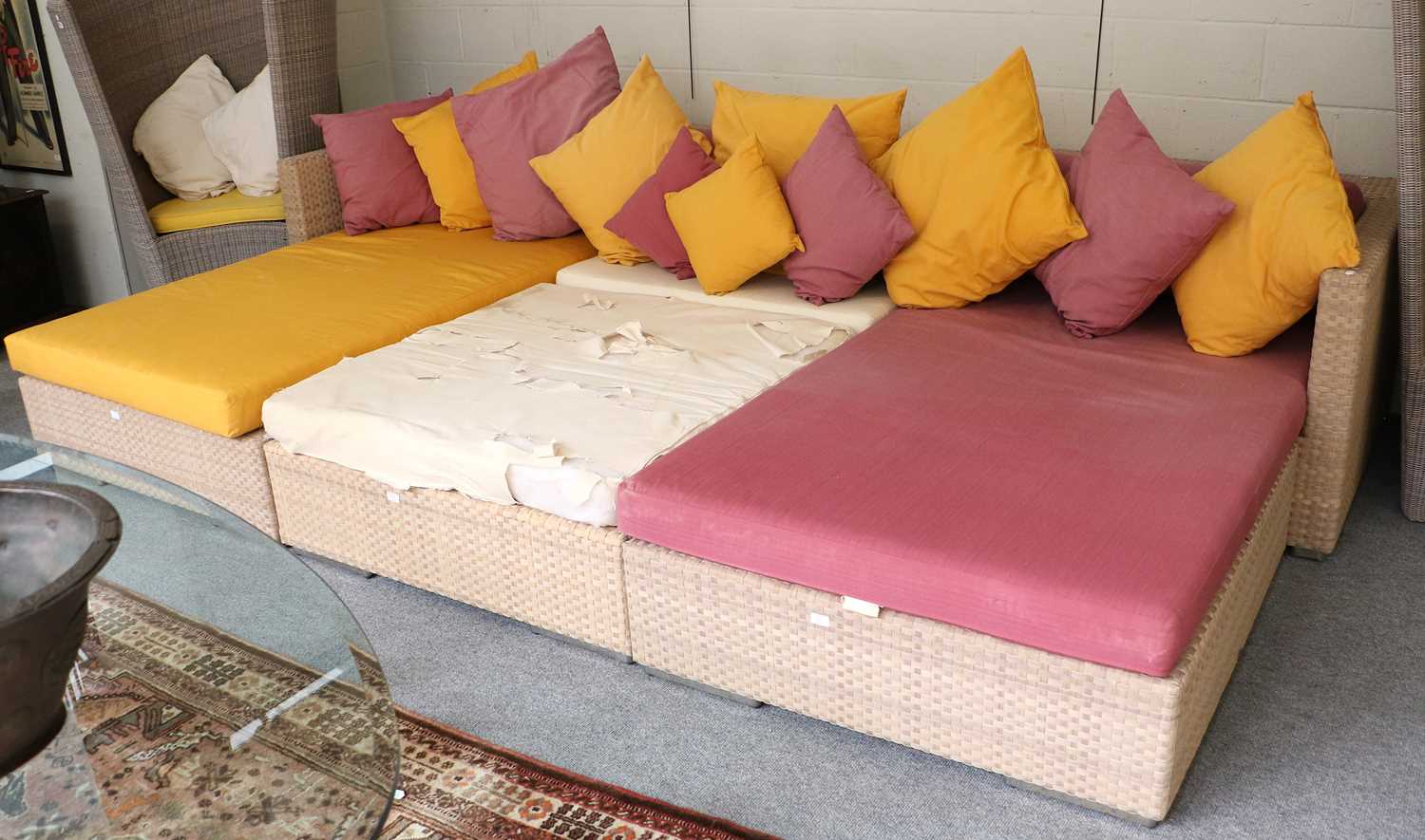 Lot 1183 - Dedon: A Sectional Rattan Effect Outdoor...