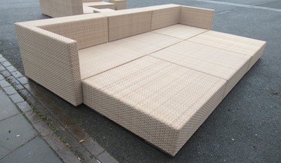 Lot 1183 - Dedon: A Sectional Rattan Effect Outdoor...
