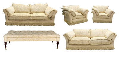 Lot 855 - A Feather-Filled Four Piece Lounge Suite,...