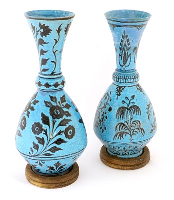 Lot 114 - A Near Pair of Persian Faience Vases, possibly...