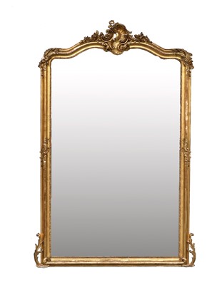 Lot 358 - ~ A French Gilt and Gesso Overmantel Mirror,...