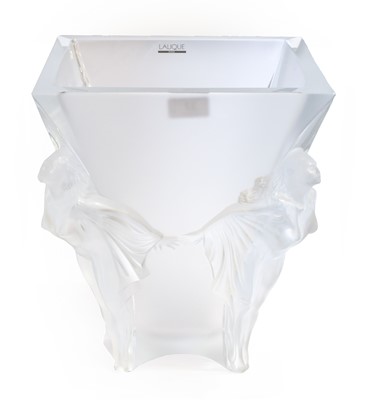 Lot 37 - A Lalique Glass Space Vase, modern, of flared...