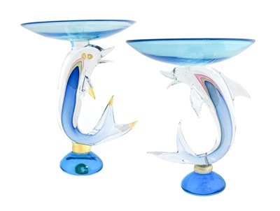 Lot 247 - Two Murano Glass Pedestals, in the form of...