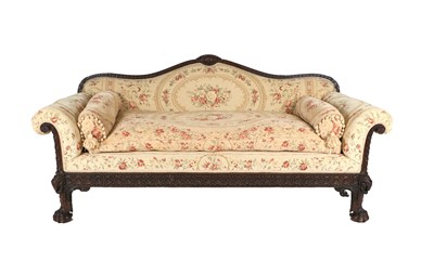 Lot 321 - ~ A Carved Mahogany Adam-Style Three-Seater...