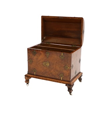 Lot 307 - ~ A Victorian Figured Walnut and Brass-Mounted...