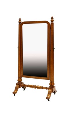 Lot 853 - A Victorian Birdseye Maple Cheval Mirror,...