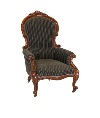 Lot 868 - A Victorian Mahogany-Framed Armchair, circa...