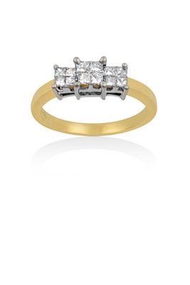 Lot 2103 - A Diamond Triple Cluster Ring princess cut...