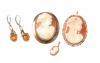 Lot 69 - Two Cameo Brooches, one frame hallmarked 9...