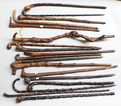 Lot 233 - A Collection of Rustic Country Walking Sticks...