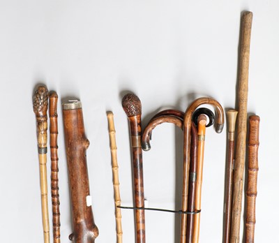 Lot 232 - Assorted 19th Century and Later Walking Sticks...