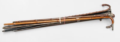 Lot 252 - A Bamboo Walking Cane with Silver Topper,...