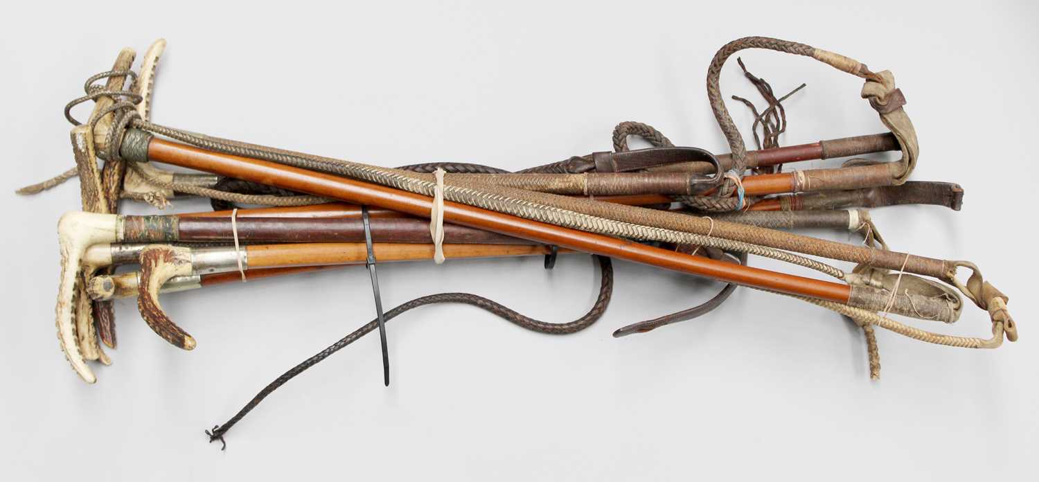 Lot 250 - A Collection of Riding Crops with Antler