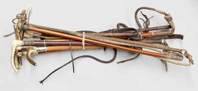 Lot 250 - A Collection of Riding Crops with Antler Grips,...