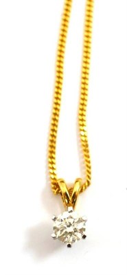 Lot 3 - Diamond pendant on an 18ct gold chain, stamped on mount DIA 0.50