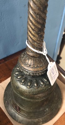 Lot 1259 - An Indian Bronze Bell, with fan cresting of...