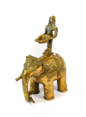 Lot 112 - A South-East Asian Bronze Figural Lamp, as a...