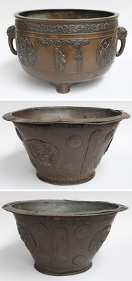 Lot 383 - A Japanese Bronze Planter, Meiji Period, with...