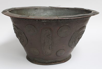 Lot 383 - A Japanese Bronze Planter, Meiji Period, with...