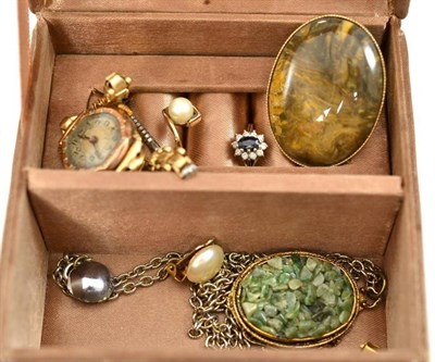 Lot 7 - Lady's gold watch, two rings etc