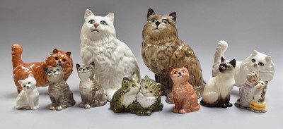 Lot 355 - Beswick Cats, ten assorted models together...