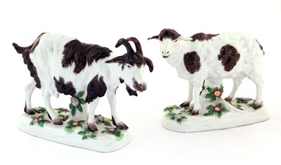 Lot 63 - A Pair of Samson Porcelain Models of Goats...