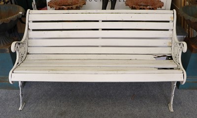 Lot 1129 - Painted Cast Metal Barden Bench, 140cm long...